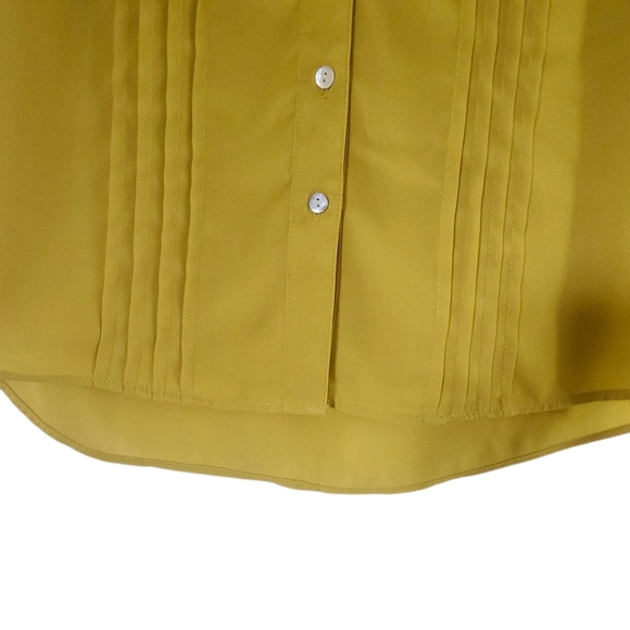 Size M Yellow Mustard Sleeveless Blouse Elegant and Vibrant - Picture 5 of 9